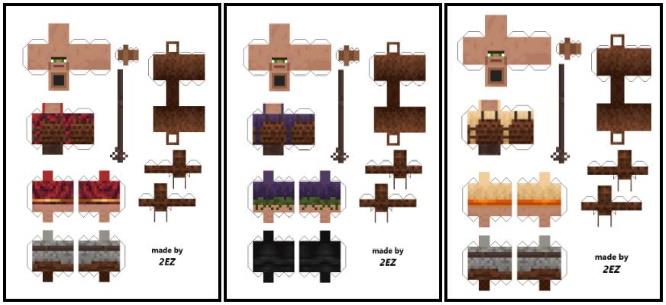 PAPERMAU: Minecraft - Guard Villager Paper Model - by 2ez - via