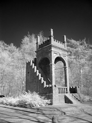 Infraroodfoto van de Uilentoren in Leersum