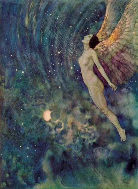 An angel painting by fantasy illustrator Edmund Dulac