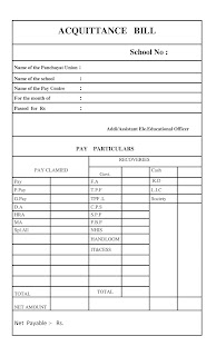 PAY BILLL & ACQUITTANCE BILL