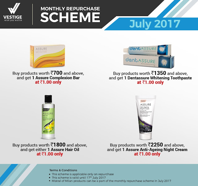 Vestige Re-Purchase Offer July 2017 for Distributors