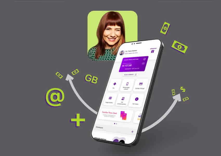 A imagem mostra um celular com o aplicativo vivo pay aberto.