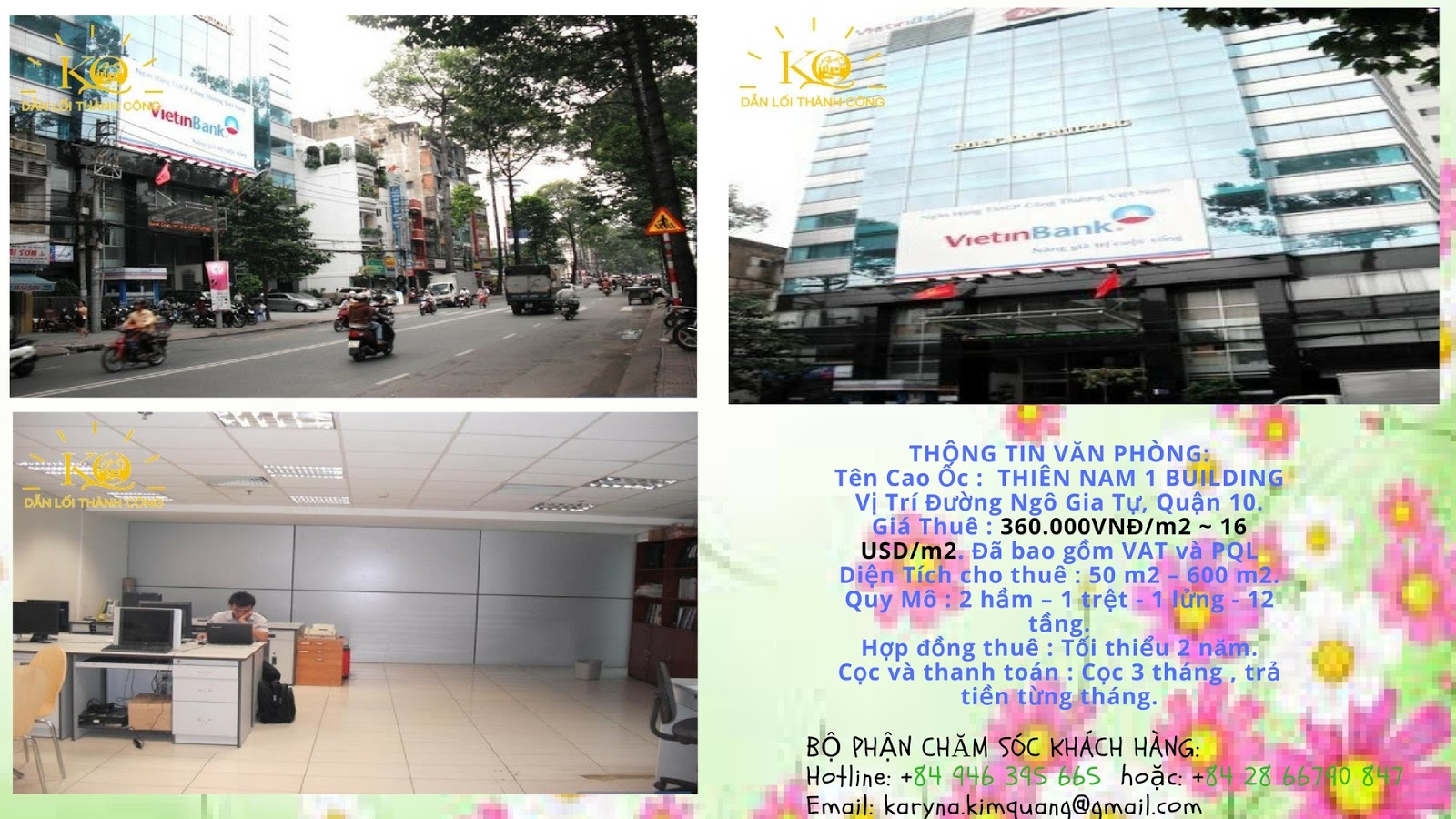 Cho thuê văn phòng quận 10 Thiên Nam 1 building