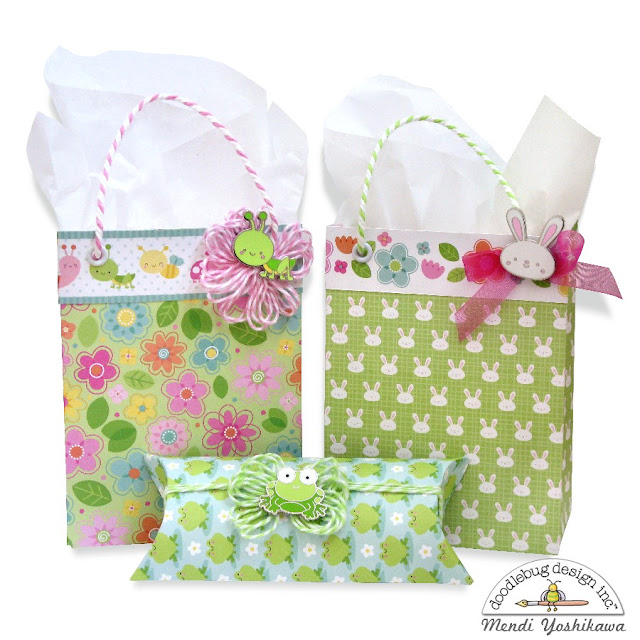 Doodlebug Design Inc. Spring Things & Easter Express Gift Bags featuring Collectible Pins by Mendi Yoshikawa