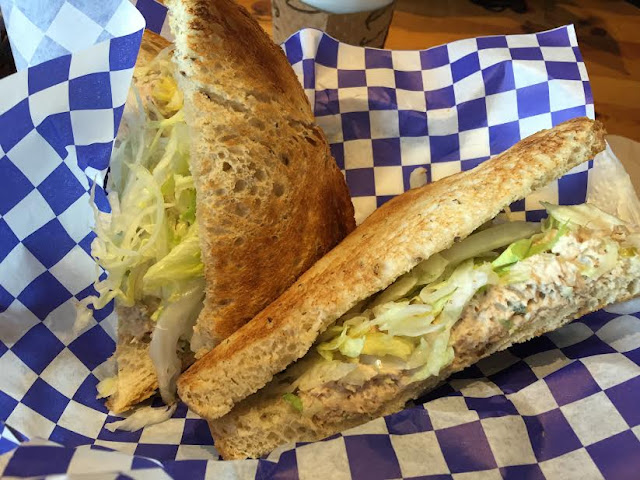 Tuna salad sandwich at Blue Box Cafe in Elgin, Illinois