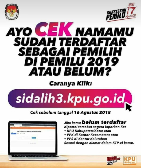 Begini Cara Cek Nama Anda Terdaftar atau Tidak pada Pemilu 2019