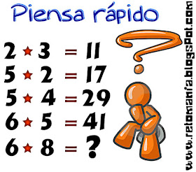 Descubre el número, Piensa rápido, Sólo para genios, Cuál es el resultado, Problemas matemáticos, Problemas de Lógica