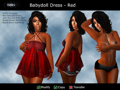 BSN Babydoll Dress - Red