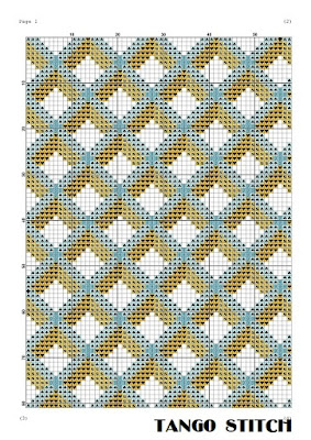 Yellow floor optical illusion cross stitch pattern