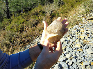 Cuarzo recién encontrado, minas de Zumundi, Alonsotegi, Bizkaia