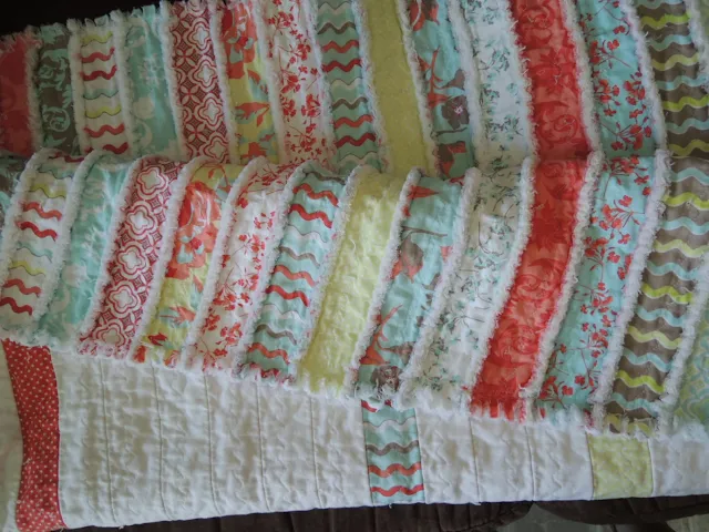 striped rag quilt