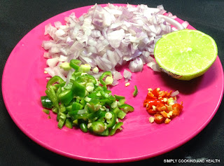 Onion,green chili,red chili and lime juice