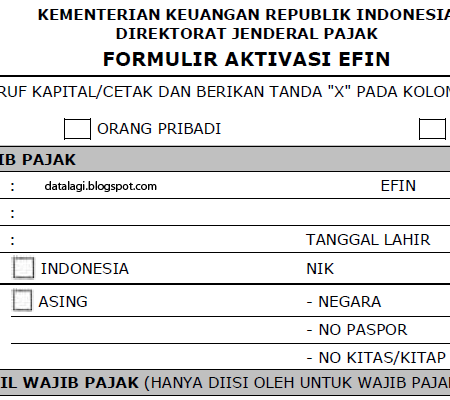 Contoh Surat Permohonan dan Form Aktifasi EFIN Kolektif 