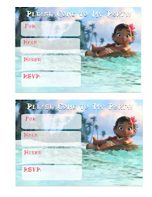 free Moana invitations