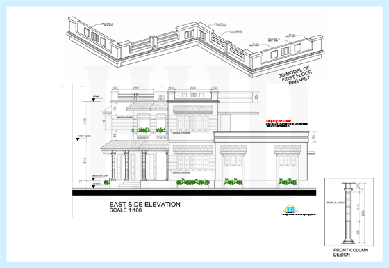 Elevation drawing of 2478 square feet house