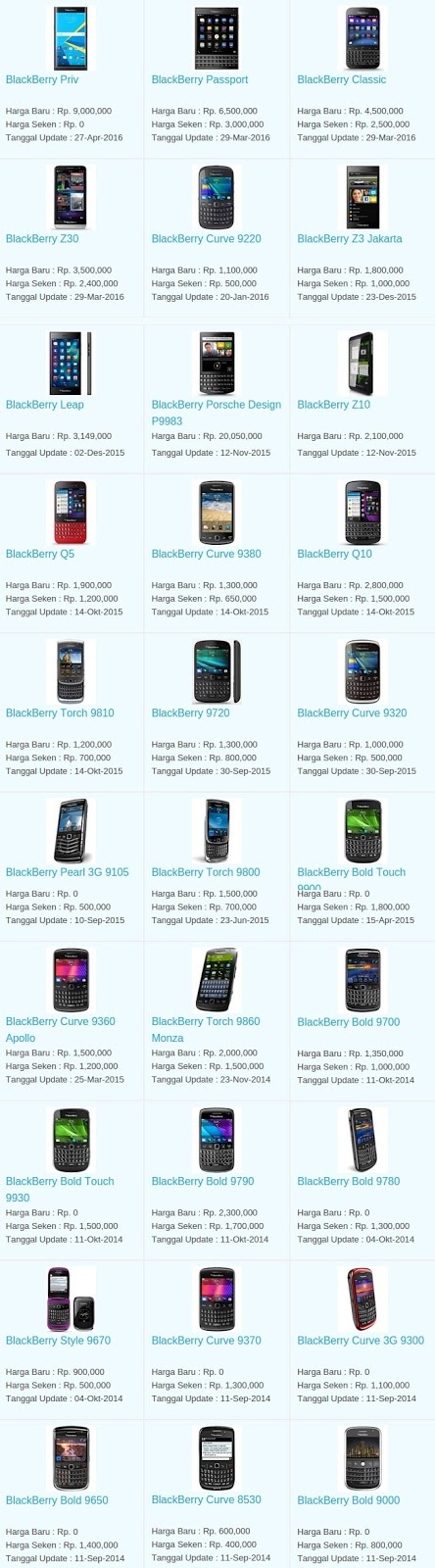 Daftar Harga Hp Terbaru Blackberry Mei 2016