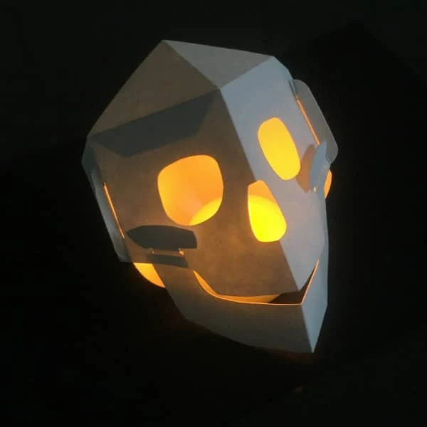 lighted paper skull lantern