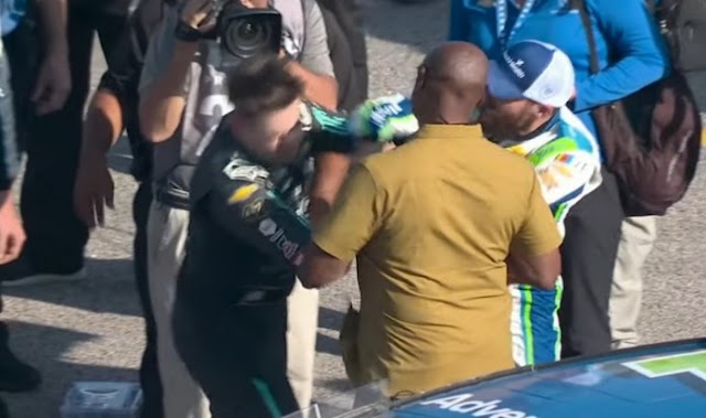 Ross Chastain and Noah Gragson engage in post-race altercation in Kansas NASCAR Cup race.