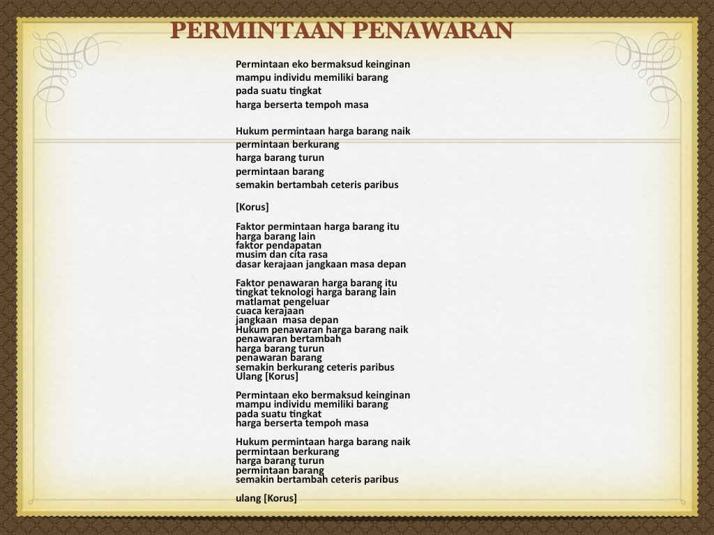 PANITIA EKONOMI: PERMINTAAN PENAWARAN (LAGU)