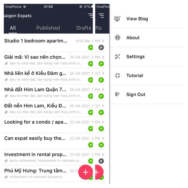 Uptop blogspot post with app Easy Blog iOS
