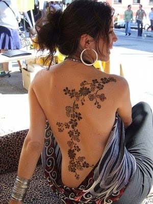 Floral Women Back Tattoos, Women Back Floral Tattoo Designs, Tattoos of Floral Back Designs, Women, Parts,