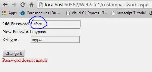 How to make custom password change control in asp.net