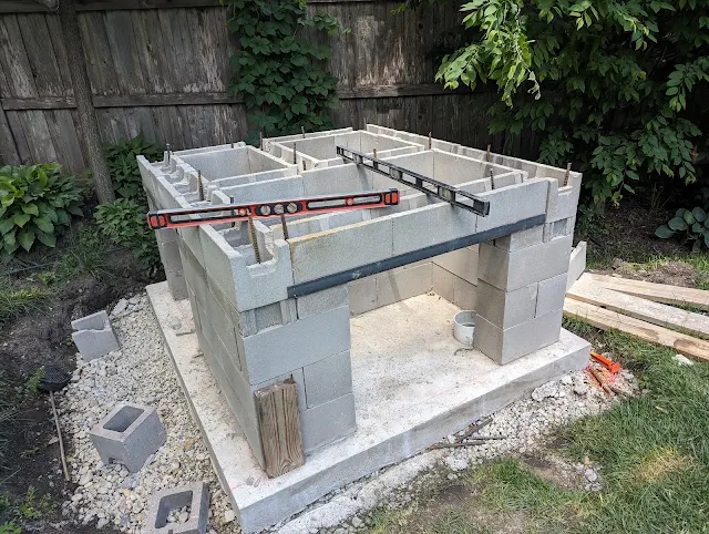 DIY Pizza Oven Cinderblock Stand - drystacking