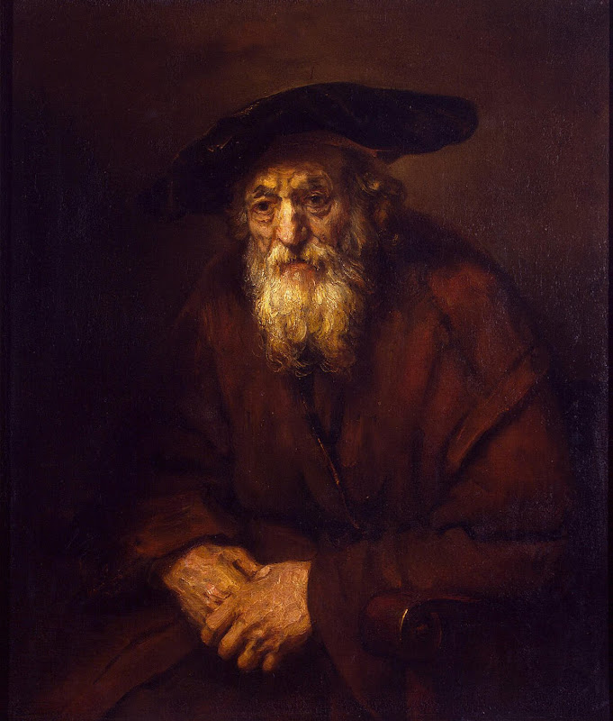 Portrait of an Old Jew by Rembrandt Harmenszoon van Rijn - Portrait Paintings from Hermitage Museum