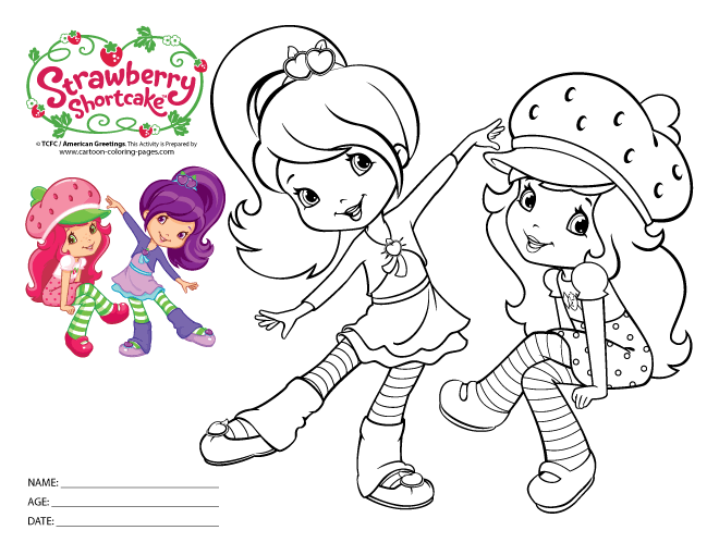 Beautiful Strawberry Shortcake Coloring Page For Kids Of A Cute