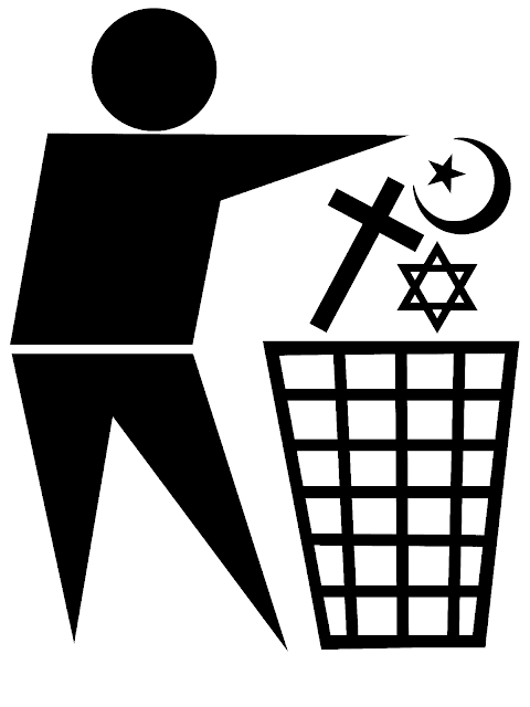Throwing religious symbols in garbage bin