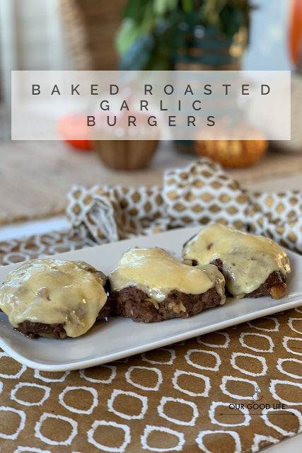 Baked Roasted Garlic Burgers