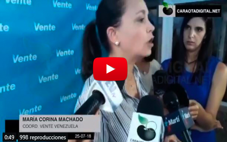 Maria Corina Machado acusa a Maduro de traer a agentes de Cuba disfrazados de médicos