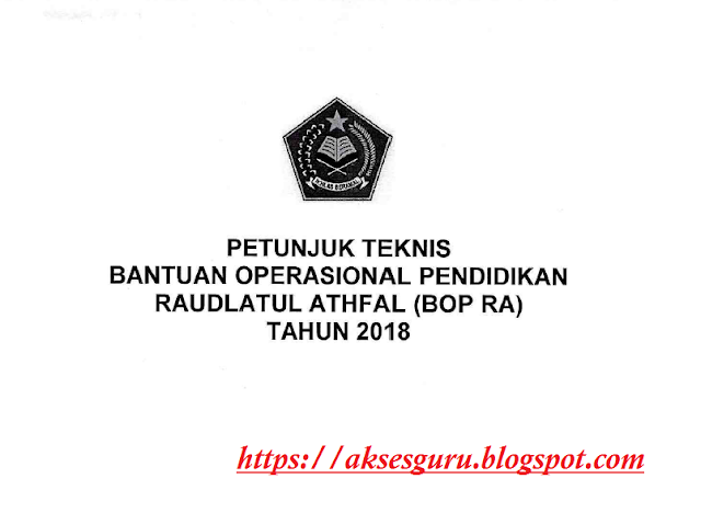 JUKNIS BOP RA Tahun Anggaran 2018