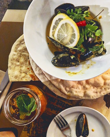 eight 1/2 restaurant - limited edition curry bisque mussels