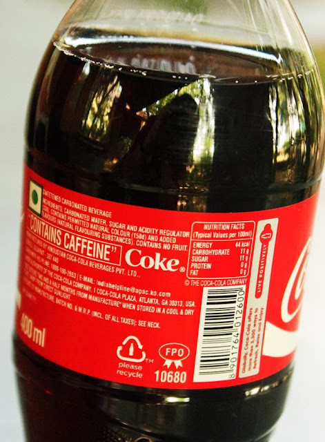 coke nutritional label information