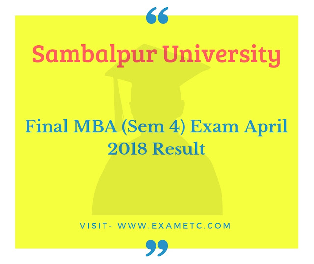 Sambalpur university exam 2018 