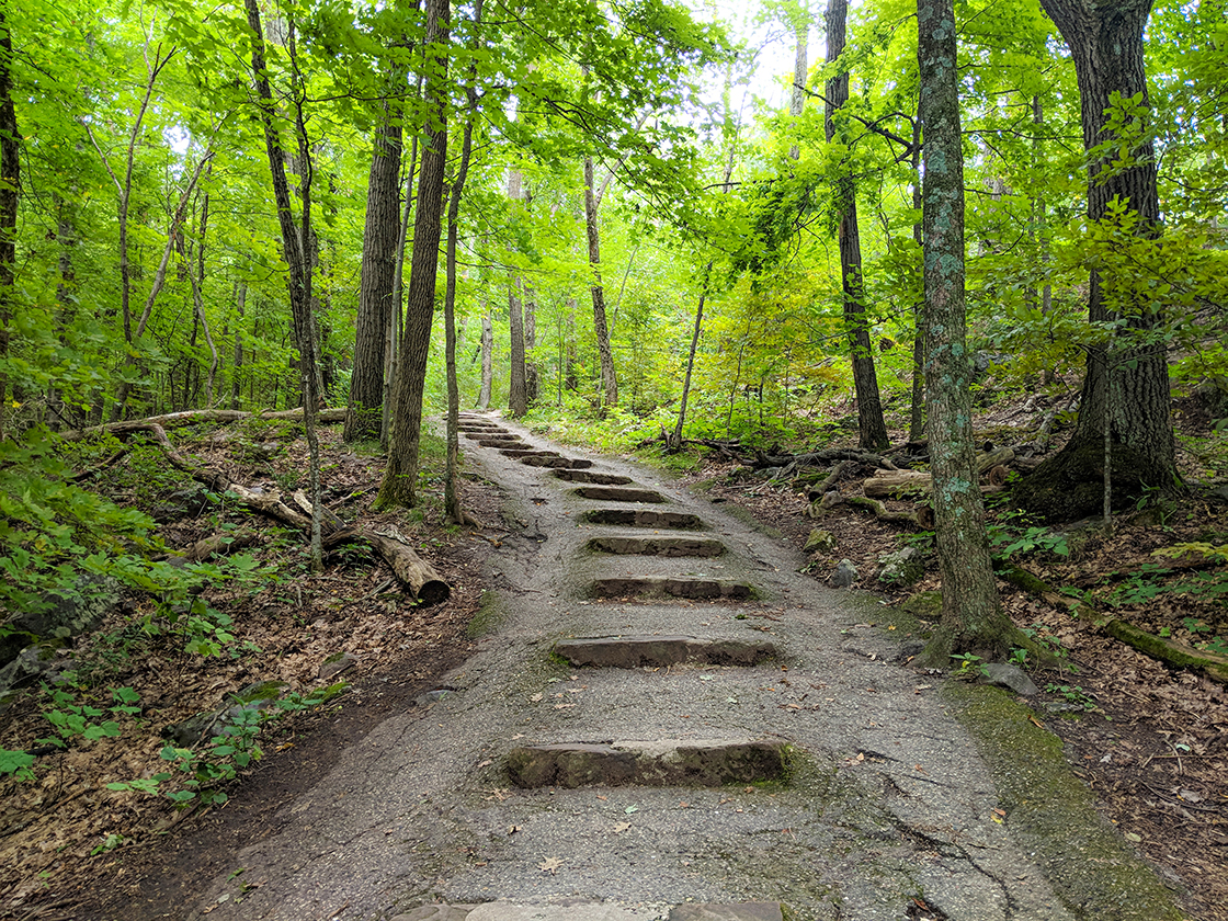 Hiking along the East Bluff Trail at Devil's Lake State Park