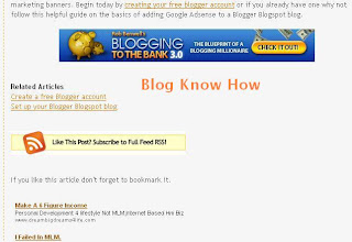 Placement of Google Adsense Below the Content and Above the Footer on a Blogger Blogspot Blog