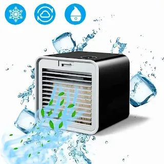 Electric Air Fryer USB Portable Air Cooler Fan Air Conditioner Light Desktop Air Cooling Fan Humidifier Purifier for Office Bedroom hown store