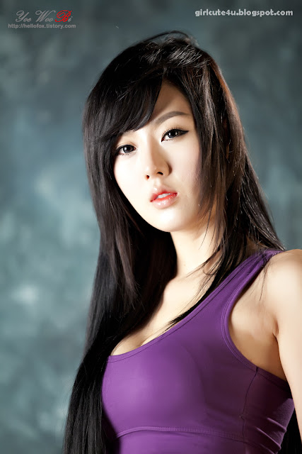 15 Hwang Mi Hee-Purple Sport Bra-very cute asian girl-girlcute4u.blogspot.com