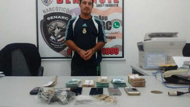 Acusado de tráfico é preso pela oitava vez; os policiais apreenderam droga e R$ 44 mil