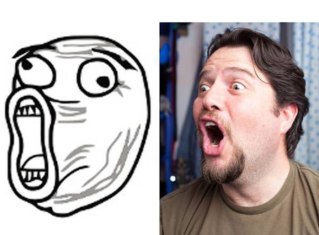 rage face, man's attempt at rage face, funny, funny pictures