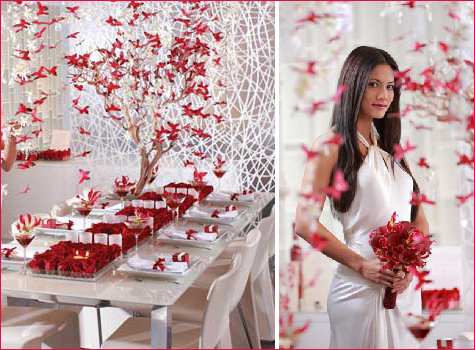 red and white wedding theme