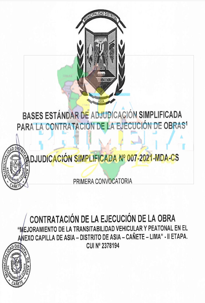 ASIA COMUNA PRESENTA BASES PARA LA CONTRATACIÓN DE EMPRESA, A LA TALLA DEL CONTRATISTA