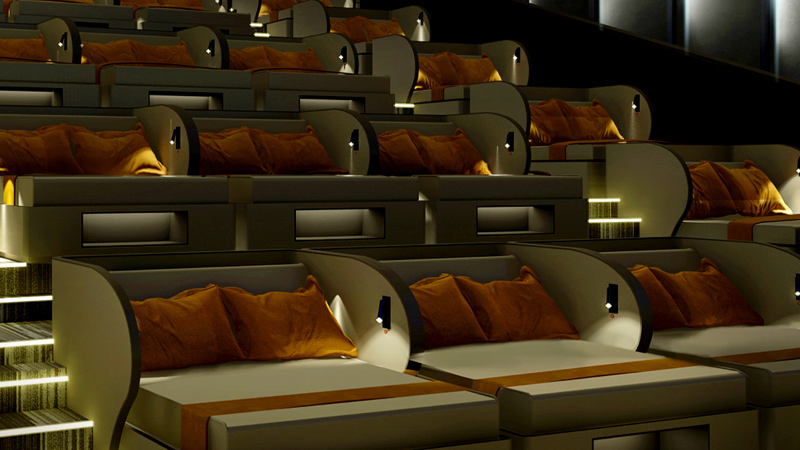 A brighter view of the bed cinema