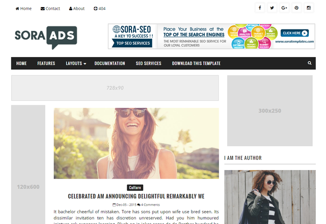 Sora Ads Blogger Template - Free Blogger Templates