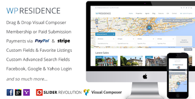 Download Theme Wordpress " WP Residence Real Estate v1.092" Free.