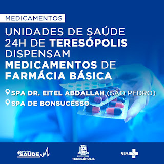 SPA de Teresópolis também dispensam medicamentos de Farmácia Básica