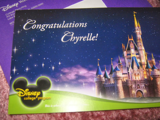 Disney College Program Acceptance Postcard