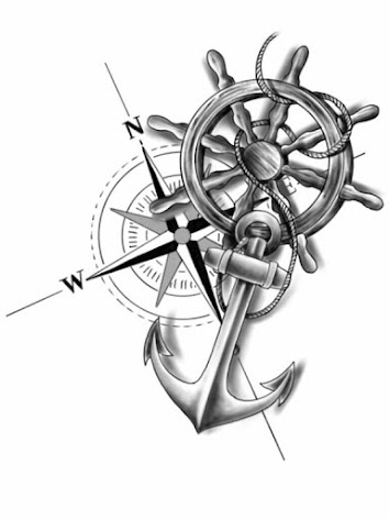 Anchor-with-ship-wheel-and-compass-tattoo-stencil